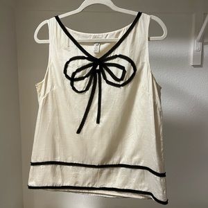 J. Crew (EUC) Silk and Cotton bow holiday - Fully Lined Sleeveless Top Size 10